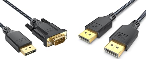 [Pack of 2] SVGA Cable with Ferrites, Black, HD15 Male, Coaxial Construction, Double Shielded, 3 Foot