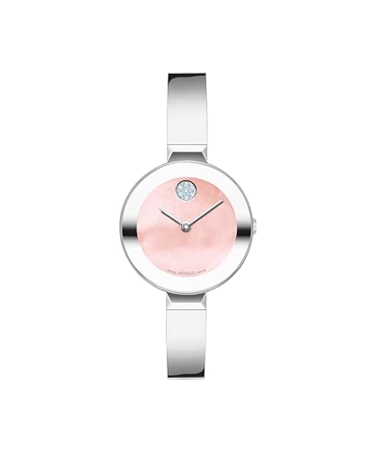 Movado Bold Bangles Women's Watch - Swiss Quartz Movement, Stainless Steel Bangle, Adjustable - 3 ATM Water Resistance - Luxury Fashion Timepiece for Her - 28mm