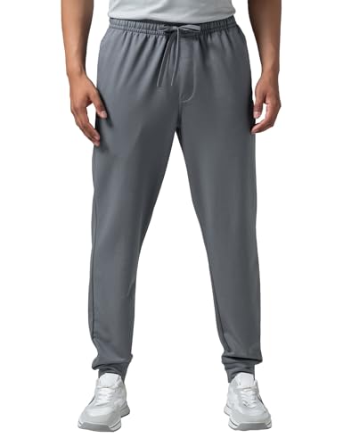 Image of DAMENSCH Men Mid Rise Regular Fit Cotton Blend Solid Moisture Wicking Antimicrobial Zipper Pocket Super Comfortable Baby Terry Lounge Joggers