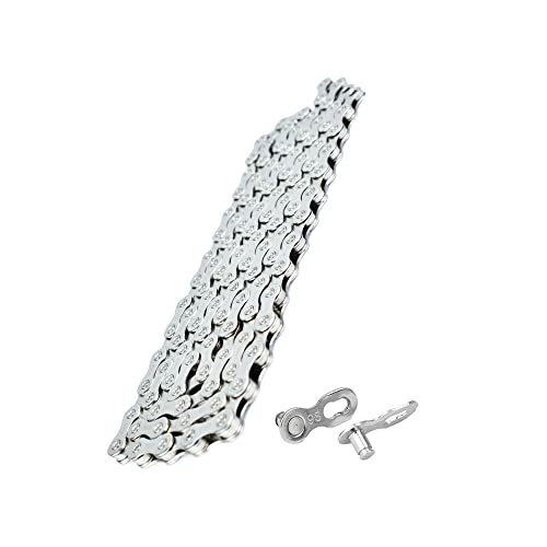 Vg Sports 6/7/8/9/10/11 Speed Bike Chain,Half/Full Hollow Lightweight Bicycle Chain For Road Bike Mtb,Silver/Gold/Titanium/Rainbow,116 Links With Missing Link #TOP3