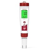 Misuratore pH e cloro, tester di salinità per piscine, monitor pH PPM EC per idroponica, 7 in 1 pH TDS, EC, temperatura del cloro salato per vasche idromassaggio, spa, piscine interrate fuori terra