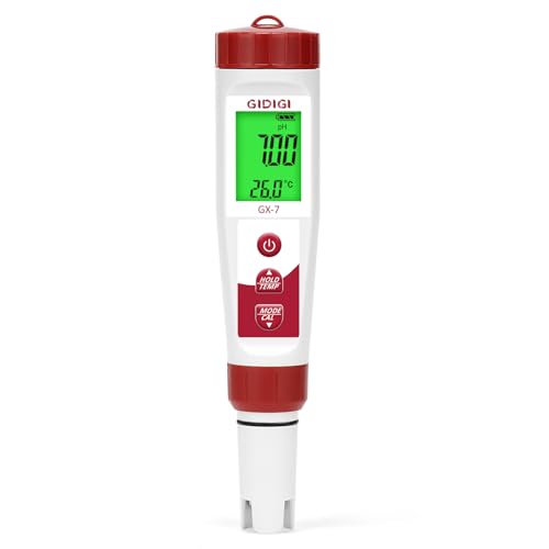 Misuratore pH e cloro, tester di salinità per piscine, monitor pH PPM EC per idroponica, 7 in 1 pH TDS, EC, temperatura del cloro salato per vasche idromassaggio, spa, piscine interrate fuori terra