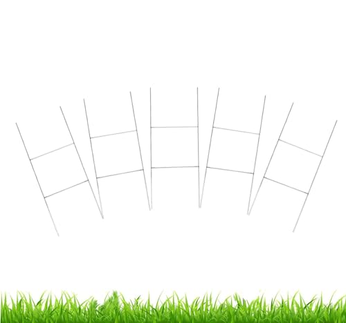 5 Pack Sign Stakes 16"x7", Metal H Frame Yard Sign Stakes for 4mm,5mm Corrugated Plastic Yard Signs