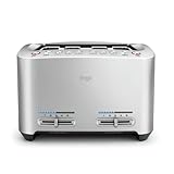 Sage - The Smart Toast - 4-Slice Toaster, 2000 W - Extra Wide Slots, 5 Browning Levels, Automated Lowering, Easy to Clean - Frozen, Crumpet, Lift & Look - Bagel, Toast, Bread - Brushed Aluminium