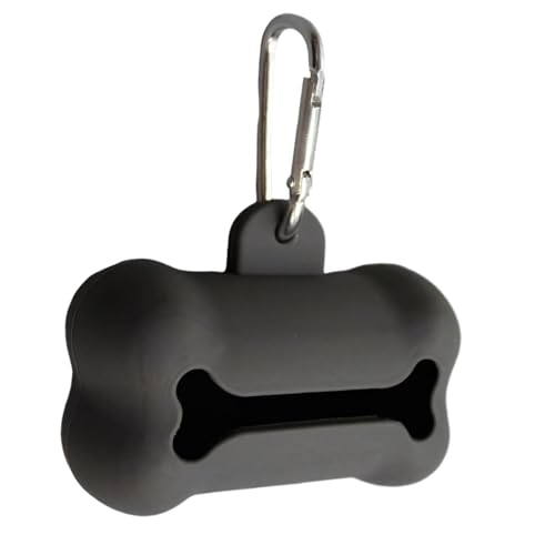 Distributeur de Sacs à Crottes en Silicone Forme Os | Distributeur Portable à Clipser sur Laisse pour Sacs à Déjections | Porte- à Crottes pour Chien | Accessoire de Promenade Amusant et Facile