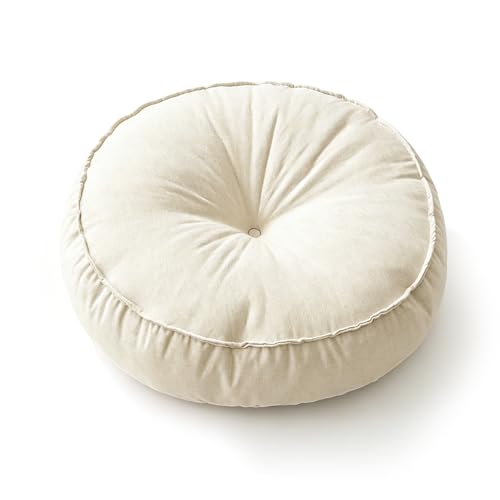 Coussin de sol rond, imperméable et résistant aux intempéries pour l'intérieur et l'extérieur, coussin de sol de 10 cm de hauteur et 45 cm de diamètre,...