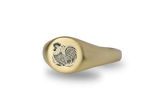 Bague de Coq en Or 14k : bijou animalier rond de haute joaillerie