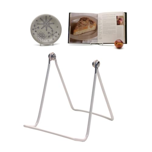 KINGDOM SOLUTIONS Made in USA 6-Pack Sturdy & Durable Adjustable White Metal Easels to Display Books, Frames, Comics, Plates & More - Unique on The Market