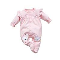 KIDDLETOWN Baby Schlafanzug, Strampler Neugeborene, Baby Strampler Langarm, Babyschlafanzug Baumwolle, Schlafstrampler Pyjam Kleidung Neugeborene Schlafanzug für Mädchen Jungen 0-3 Monate