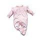 KIDDLETOWN Baby Schlafanzug, Strampler Neugeborene, Mädchen, Baumwolle, Langarm, Schwan, 0-3 Monate