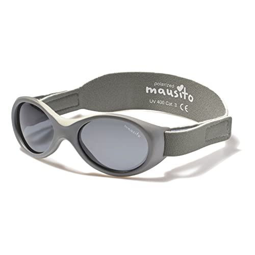 Mausito BABY Sonnenbrille 0-1,5 Jahre BIOPLASTIK & POLARISIERT I VERGLEICHSSIEGER Sonnenbrille Baby Jungen BPA-frei I 100% UV SCHUTZ verstellbares Band & biegsam I Europäisches Design