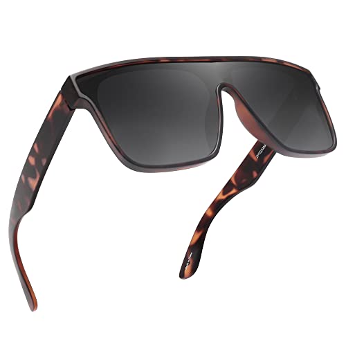 Image of GLINDAR Oversized Square Polarized Sunglasses for Men Women, One Piece Shield Shades UV400 Protection