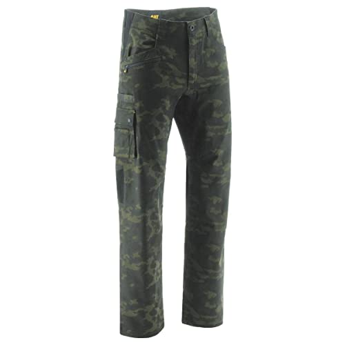 Image of Caterpillar Operator Flex Trousers Night Camo, 34" Leg - Belt loops fit a 2.25inch (57mm) belt, Stretch panels in back of knees for added comfort and range motion