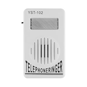 Laroal Extra luide telefoonbelversterker met stroboscooplicht, 60-110 dB instelbaar volume voor vaste/vaste telefoons, geschikt voor slechthorenden