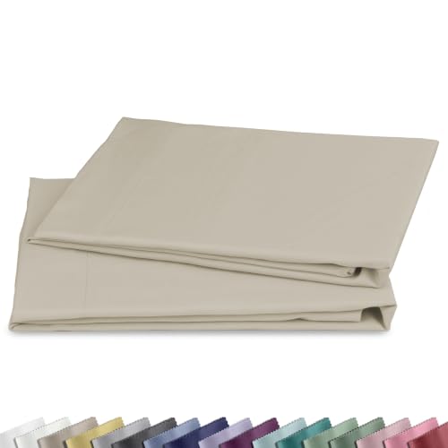 California Design Den 100% Cotton Pillow Cases Standard Size Set of 2 Soft Sateen Weave Pillowcase Set - Beige (Warm Taupe)