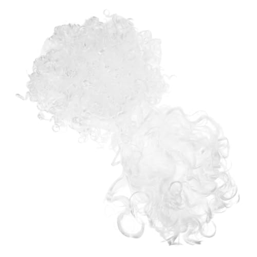 Didiseaon Santa Claus se Viste Accesorios de Vestir de Santa Accesorios de Navidad Suministros para la Fiesta de Navidad Blanca Falsa de papá Noel Cosplay poliéster Blanco