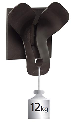Unilux 100340775 Trio dreifach Garderobenhaken magnetisch in schwarz 135 x 45 x 96 mm (BxTxH) - Wandhaken Mantelhaken Kleiderhaken Handtuchhalter ohne Bohren Garderobenhaken