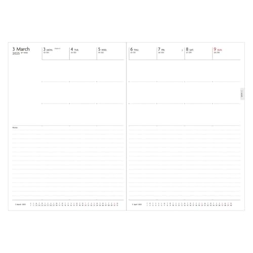 直営店限定 手帳 2025 スケジュール帳 2025年3月始まり 週間ノート セミA5 リフィル EDiT 25SDR-ETH-RFL