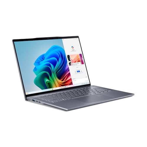 Image of acer Swift 14 AI Copilot+ PC | 14.5 inch 2.5K 120Hz Touchscreen Laptop, Qualcomm Snapdragon X Plus 10-Core Processor, 16GB LPDDR5X RAM, 1TB SSD, Wi-Fi 7, Backlit Keyboard, Fingerprint, Windows 11 Pro