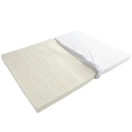 BIWKONI Queen Size Natural Latex Mattress Topper, Medium Firm 3 Inch Thick, Zonal Support for Side and Back Sleepers Mattress,White,180 * 200 * 7.5cm