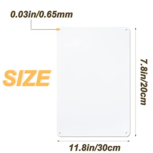 2 Stück Sublimation Metall blanko Aluminium mit 4 Löchern für Werbeschild DIY Transfer Wand Poster Rahmen für Werbeschild, Wanddekoration 300x200 mm