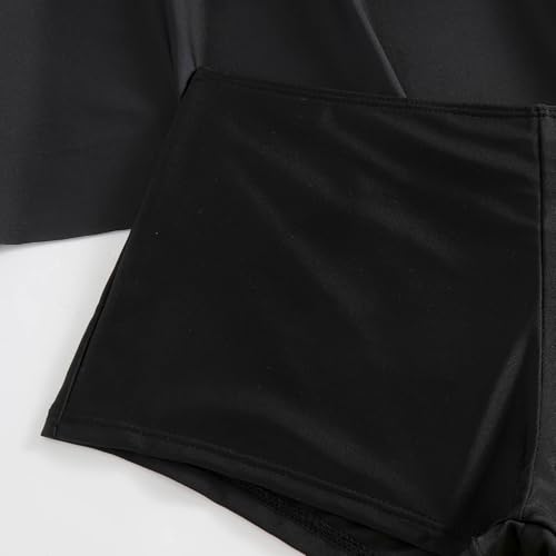 Bikini tankini deux pièces bleu ciel anti-complexes haut avec short - 4