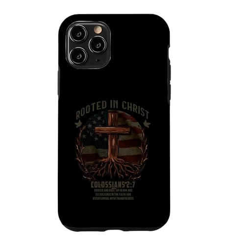 Rooted in Christ Cross Shirt Christian Tee for Men �X�}�z�P�[�X iPhone 11 Pro �p