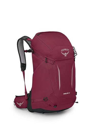 Osprey Hikelite 32L Lightweight Hiking Backpack - Durable Travel Daypack with Rain Cover for Men and Women, Chameleon/Black, M/L