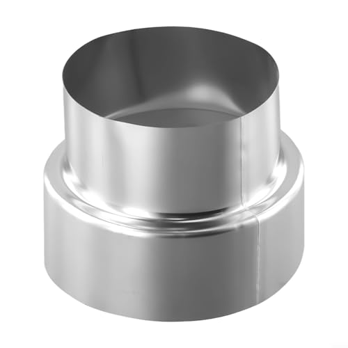 Conector adaptador de tubo de chimenea reductor de tubo de chimenea de acero inoxidable para estufas de leña, sistema de ventilación de calefacción, aire acondicionado y perímetro redondo diámetro de