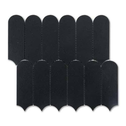Adolif Black Marble Mosaic Tile, 6"×2" Backsplash Tiles, Honed, 5 Sheets