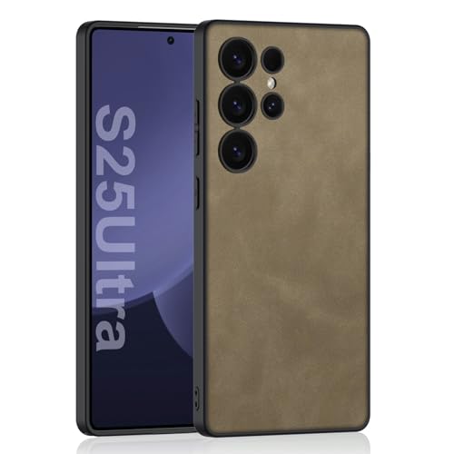 Étui en cuir pour Samsung Galaxy S25 Plus marron anti-choc