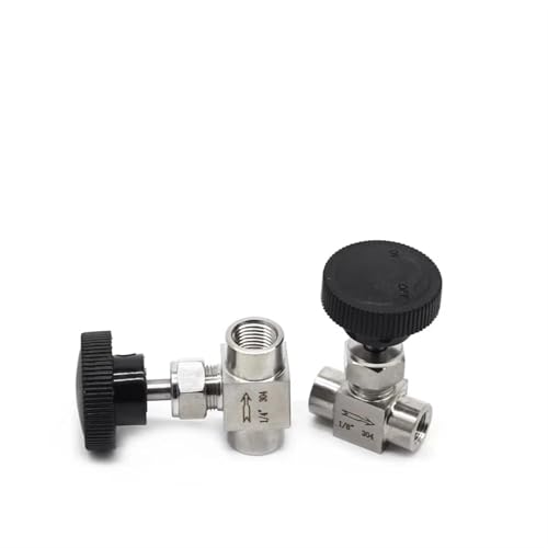 Válvula de aguja para control de flujo SS304 con rosca de 3/8 de pulgada NPT 4