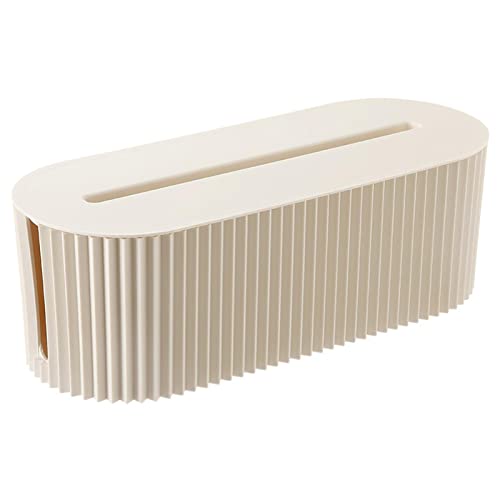 Organizzatore Cavi TV PC e Portacavi, Scatola per Nascondere i Cavi e Prese Multiple, Bianco