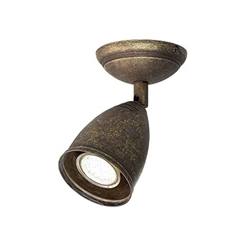 Antique Brass Flexible Wall Light with Spotlight Cover