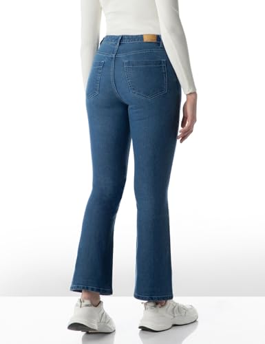 Image of INKD Women's Flared Bootcut Jeans - High-Rise | Enzyme Wash | Classic 5 Pocket Styling | Jeans for Women (Available in Plus Sizes)