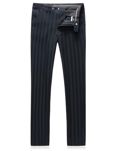 Men's Three Pieces Stripe Suit Single Breasted Button Casual Dinner Jacket Vest Pants3