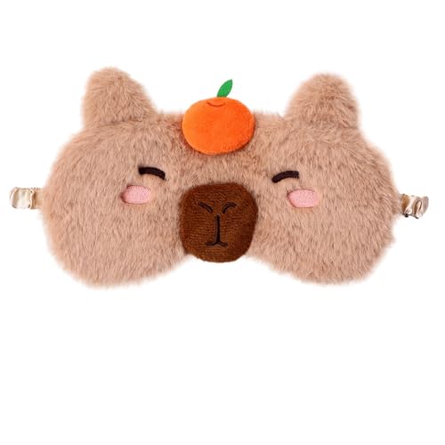 Image of OMEIU 1 Pcs Kids Eye Masks for Sleeping, Kids Eye Mask, Colourful Unicorn Animal Soft Plush Sleeping Mask, Kids Sleeping Mask for Girls Children Travel Party Fillers (Capybara, One Size)