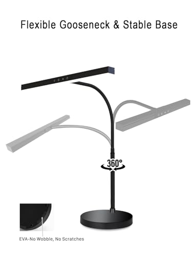 Piano Light for Upright Piano,Wide Illumination Covering Music Sheet 88 Key LED Piano Lamp for Grand/Digital Pianos,Dimmable Desk Lamp 3 Color Modes,Gooseneck,Timer,Eye Care Music Stand Light Black - Thumbnail 7