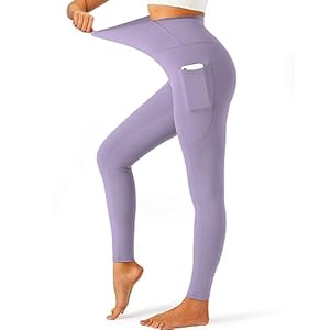 Yoga Leggings for Women Carbon Finishing High Waisted Yoga Pants with Pockets Workout Running Legging