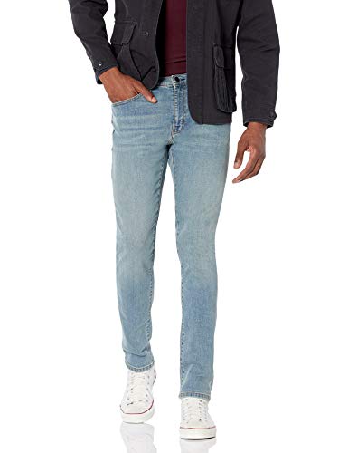 Amazon Essentials Pantalón Vaquero Elástico de Ajuste Ceñido - colores interrumpidos Hombre, Azul Claro Vintage, 30W / 29L