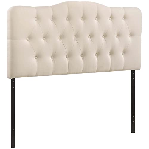 Modway Annabel Tufted Button Linen Fabric Upholstered King Headboard In Ivory #TOP10