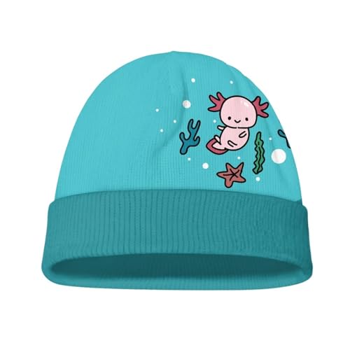 Boys Girls Cartoon Animal Print Beanies Soft Knit Warm Slouchy Beanie Hat for Winter Fall