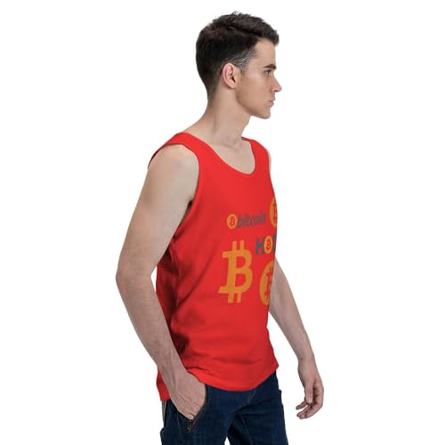 Bitcoin Logo HODL BTC Crypto Cryptocurrency Men's Tank Top Shirt Cotton Waistcoat Cool Bodybuilding T-Shirts - Image 5