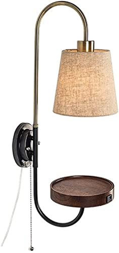 Applique murale en bois massif marron avec port de charge pour lit