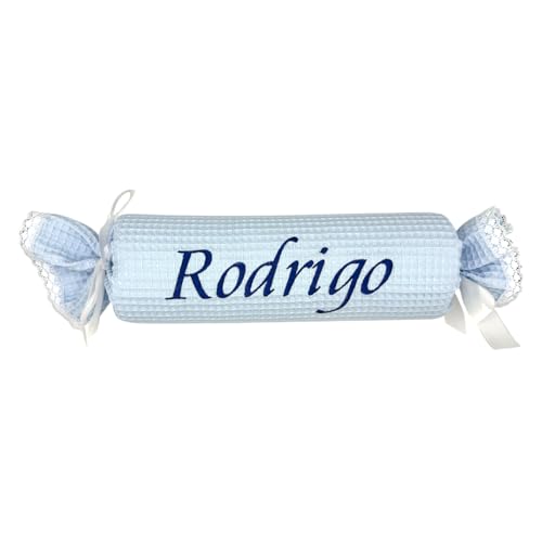 variouss Cojín Antivuelco Caramelo Waffle, Cojín en Piqué Waffle Personalizable en una Amplia (Celeste)