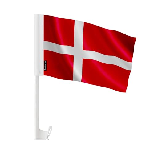 Drapeau voiture Danemark en polyester pour célébrer la fête nationale en convoi festif