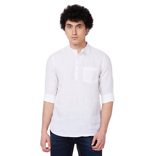 Image of Spykar Men's Regular Fit N /A Full Sleeve Solid Casual Shirts