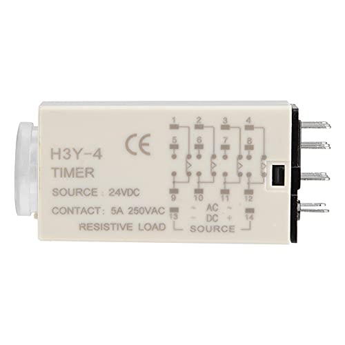 DC 24V H3Y 4 Relé de Tempo Retardo, Controle de Ponteiro de Temporizador Interruptor de Controle de