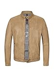 Stehkragen mit Druckknopf MILESTONE MSFinley Herren Lederjacke (as3, numeric, numeric_48, regular, regular, Camel)