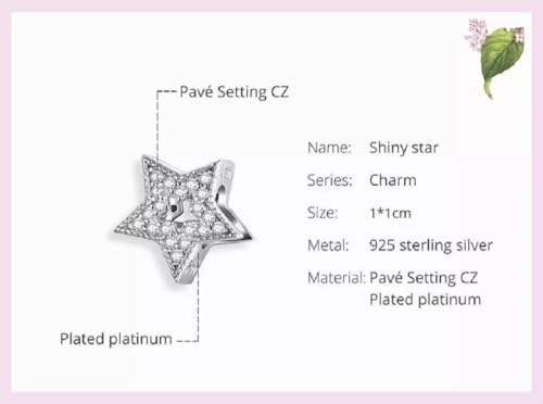 Abalorio de estrella brillante en plata de ley 925 un regalo inolvidable 5